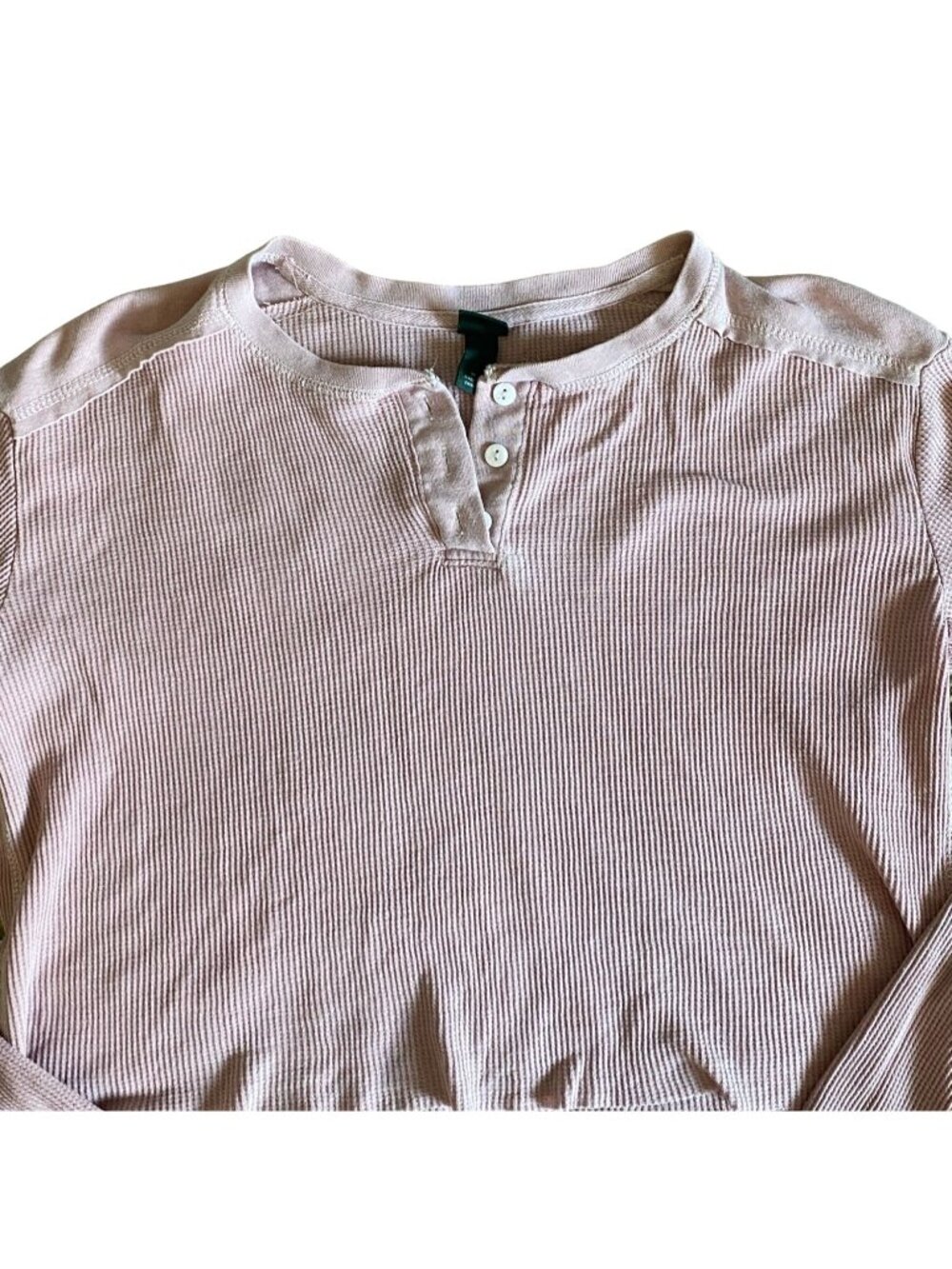 Wild Fable Womens Waffle Knit Cropped Thermal Shirt-Pink-Size M-GUC - Picture 3 of 7